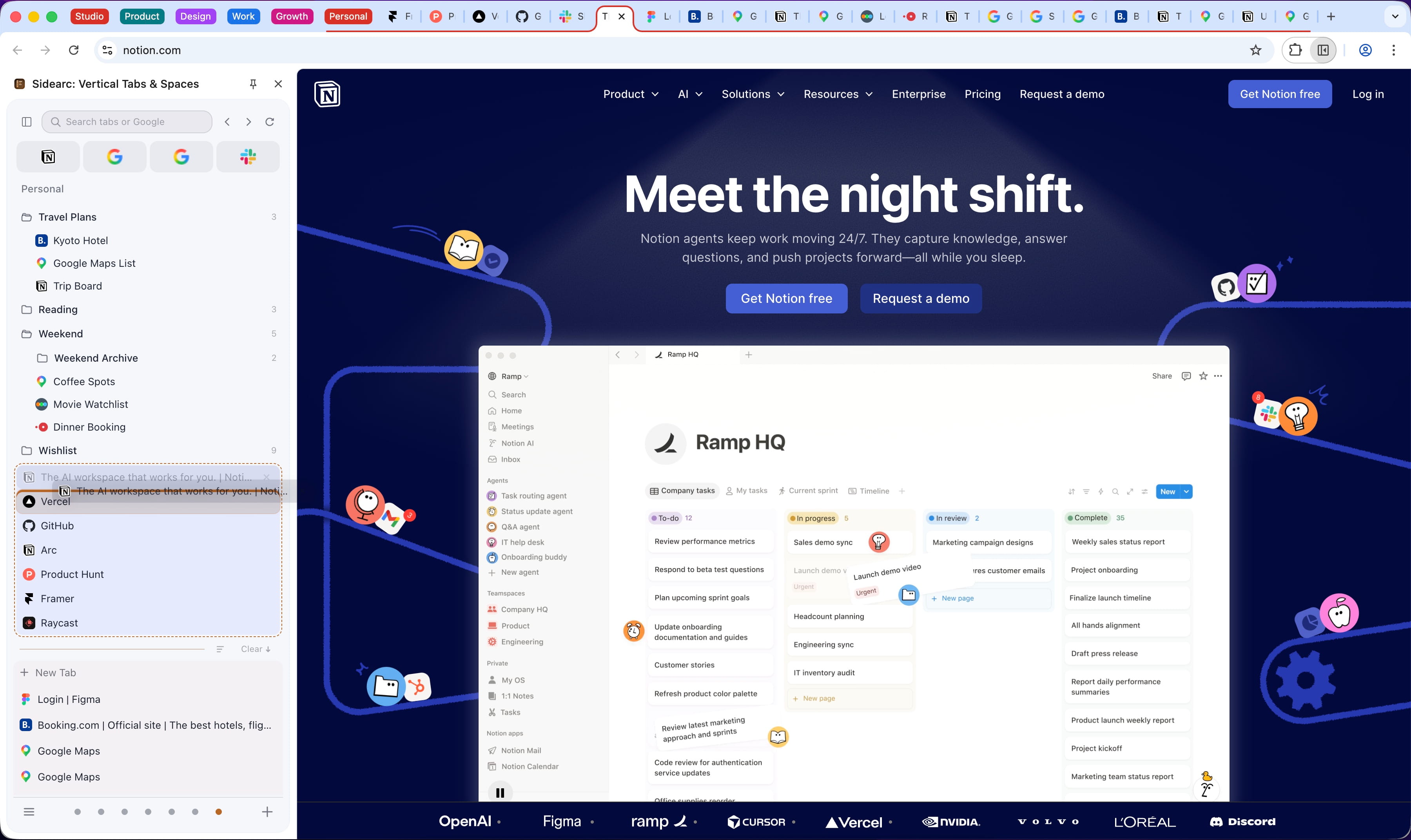 SideArc drag and drop